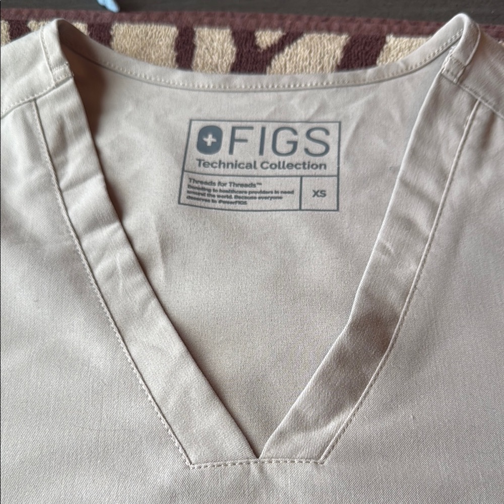 Figs Beige Scrub Top